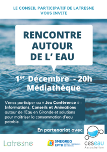 RENCONTRE AUTOUR DE L’ EAU le 17 novembre 2022 à 20h à la salle d’exposition de la Médiathèque (1) rencontre-autour-de-l-eau-le-17-novembre-2022-a-20h-a-la-salle-dexposition-de-la-mediatheque-1